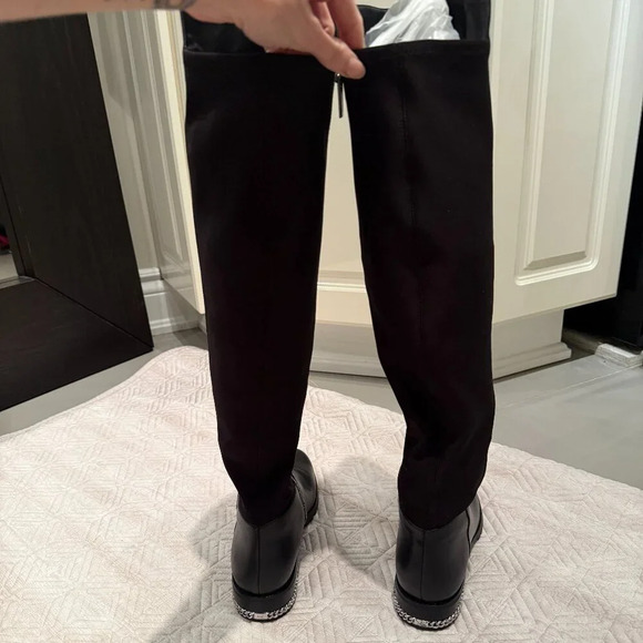 Black Leather Knee High Flat Boot, Michael Kors, Size 7 - Picture 5 of 7